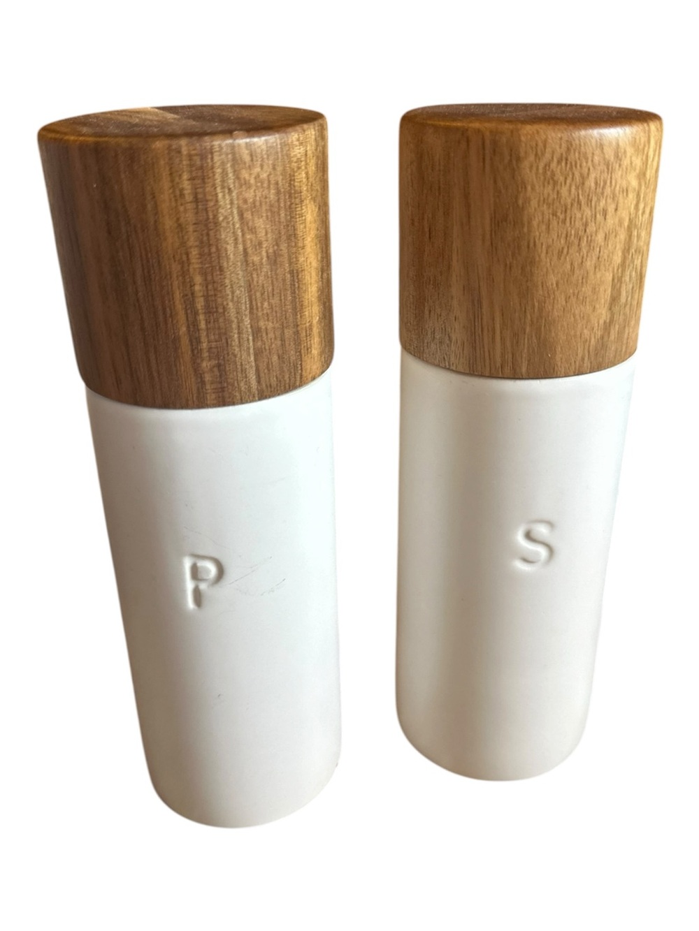 Figmint Ceramic Salt & Pepper Grinder Set – Cream Farmhouse Style